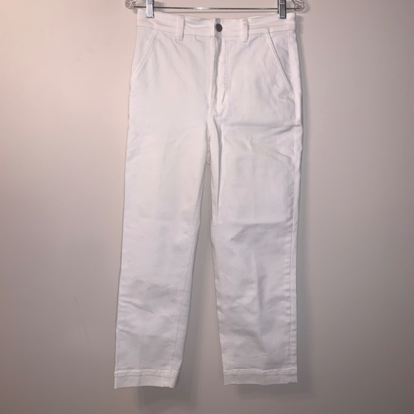 Everlane White Cropped Straight Regular Jeans 6 - Picture 1 of 8